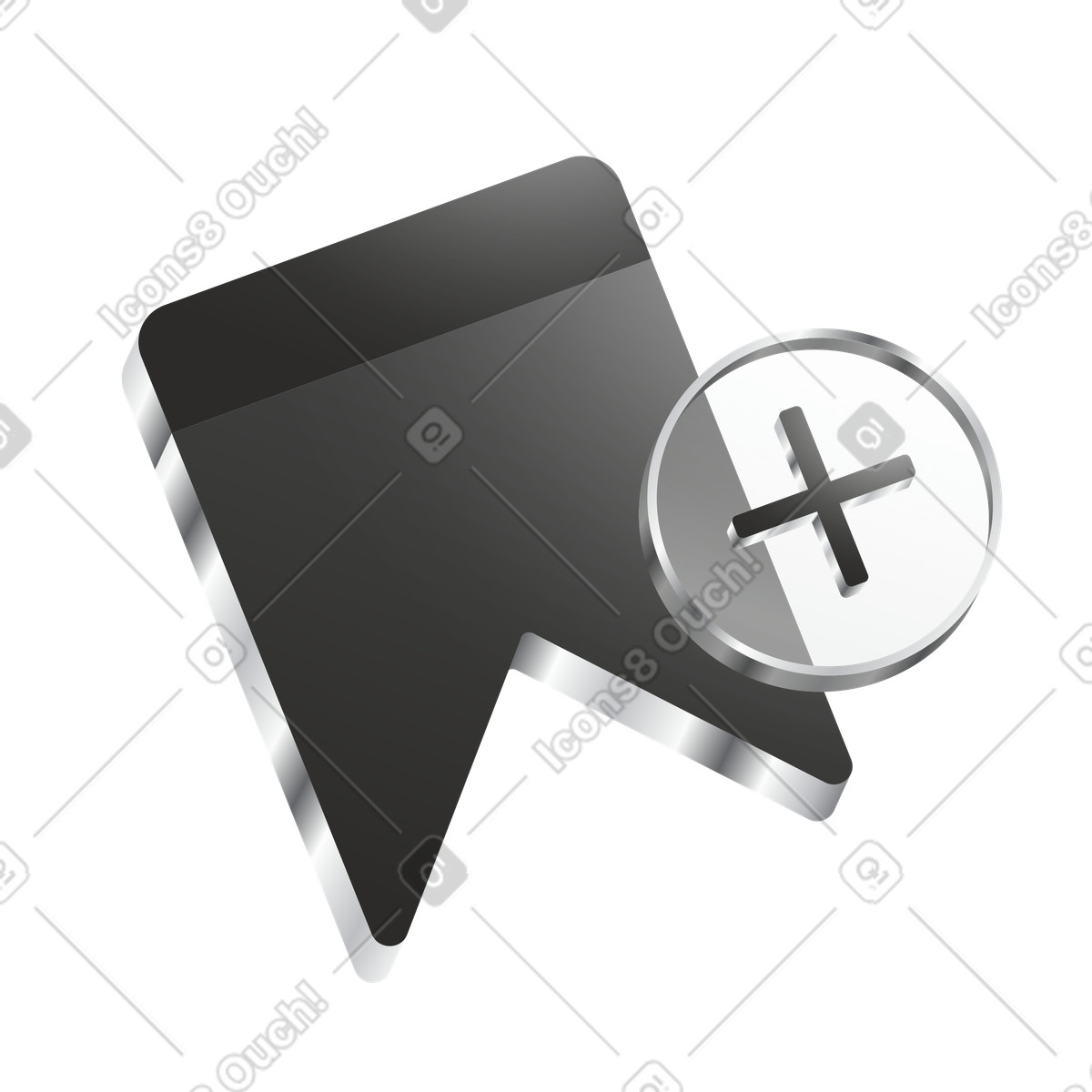 Bookmark add icon for saving favorite pages or important items-Illustration im Token-Stil als Download in PNG, SVG
