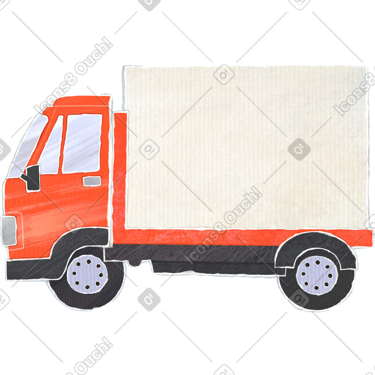 Red big truck illustrazione in stile Crafty scarica in PNG, SVG