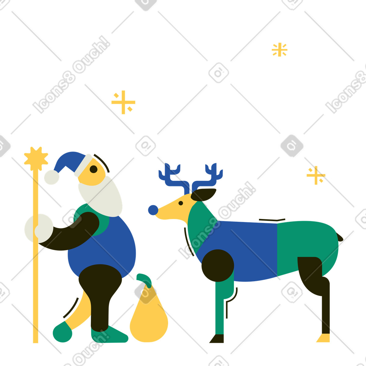 L'aiutante di babbo natale illustrazione in stile Spot scarica in PNG, SVG