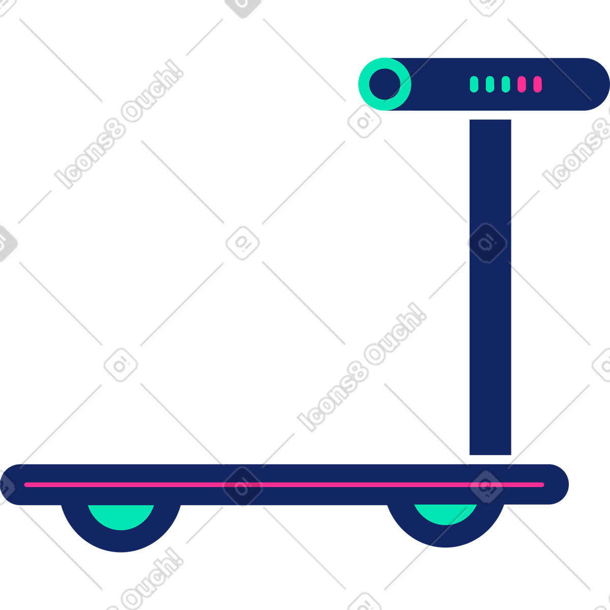 Cyborg 스타일의 킥 스쿠터 일러스트레이션 PNG, SVG 다운로드