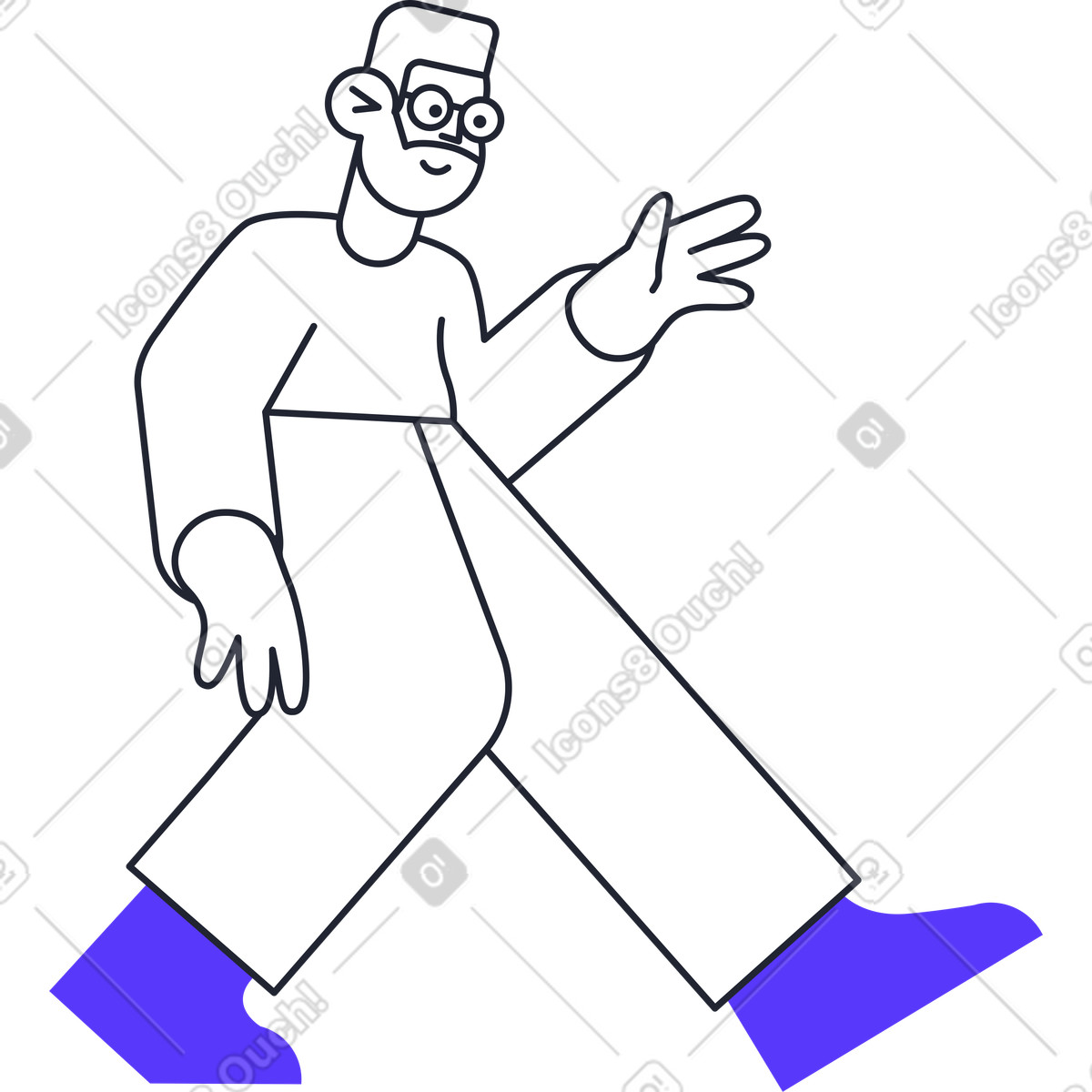 Uomo accogliente illustrazione in stile Pablita scarica in PNG, SVG