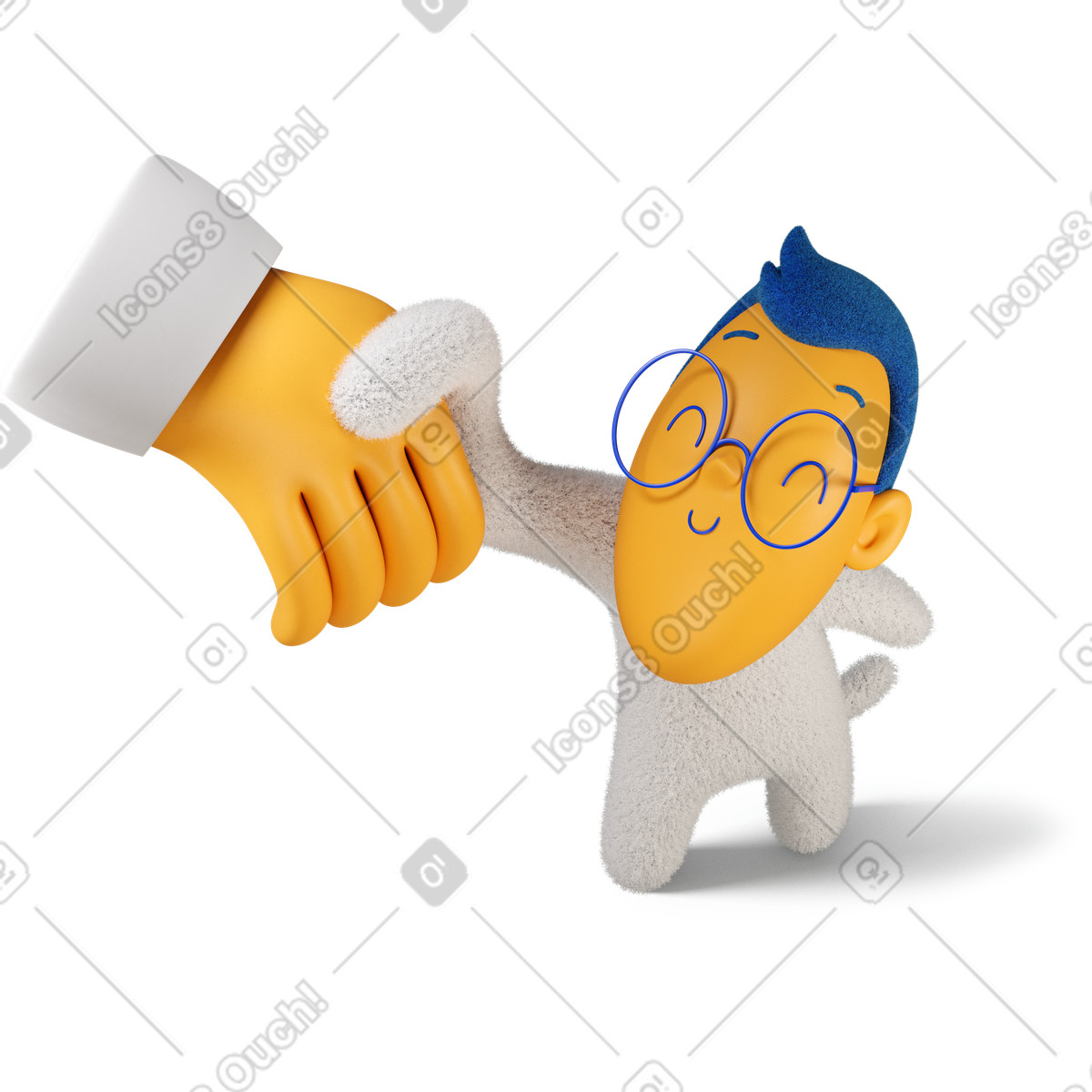 Ragazzo che stringe la mano a qualcuno illustrazione in stile 3D Buddy scarica in PNG, SVG