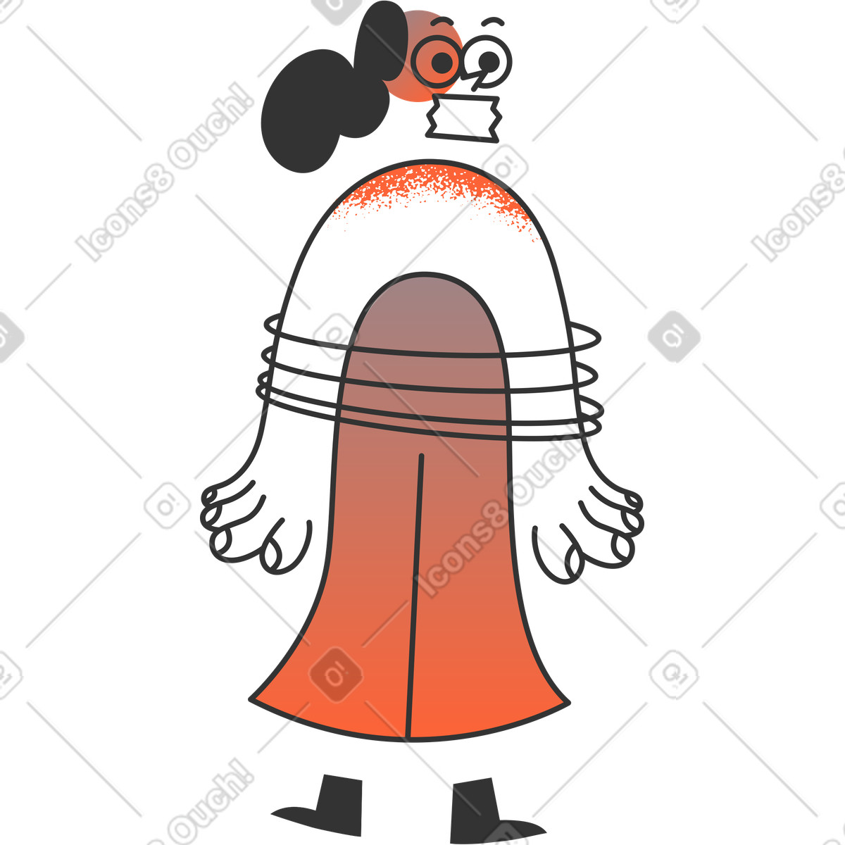 Ragazza con le corde illustrazione in stile Crayon scarica in PNG, SVG