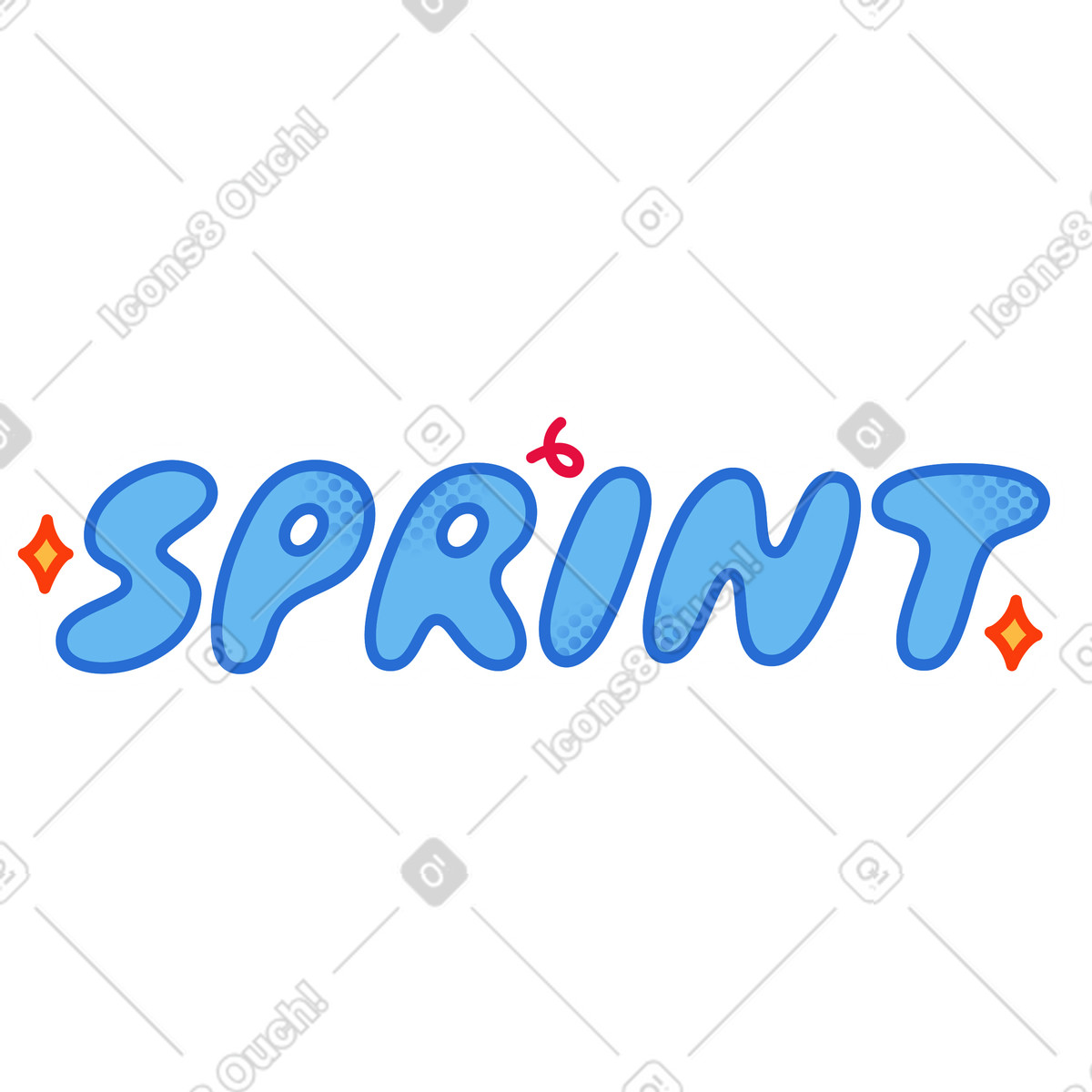 Sticker text sprint illustrazione in stile Purrfect scarica in PNG, SVG