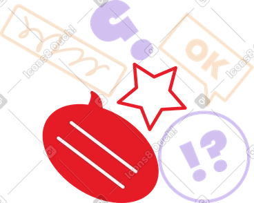 Bulles et réactions avec des questions PNG, SVG