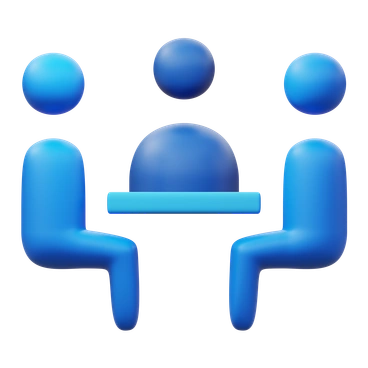 Two people sitting at a table with a dome - 3D Fluency style illustration