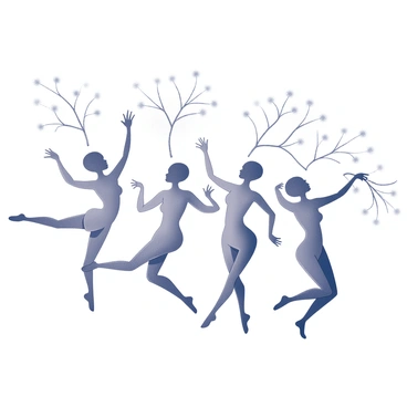 Neurons depicted as dancers with flowing, expressive movements