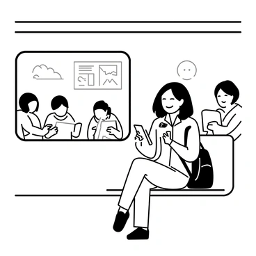 A commuter reading the latest news on their smartphone while on a train