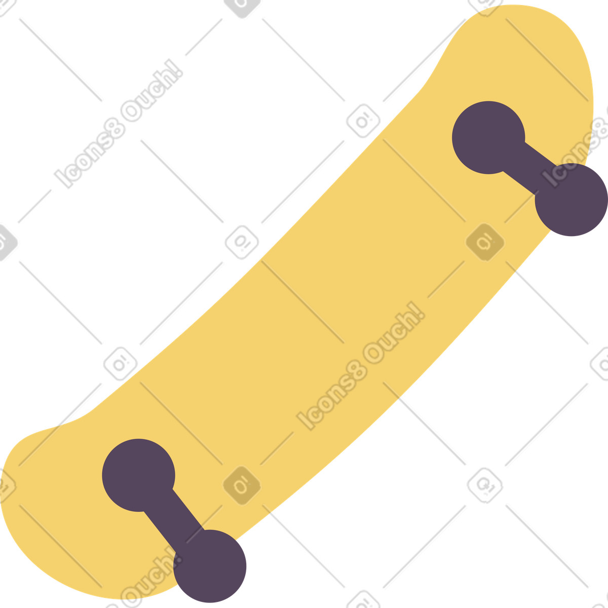 Skateboard-Illustration im Pluto-Stil als Download in PNG, SVG