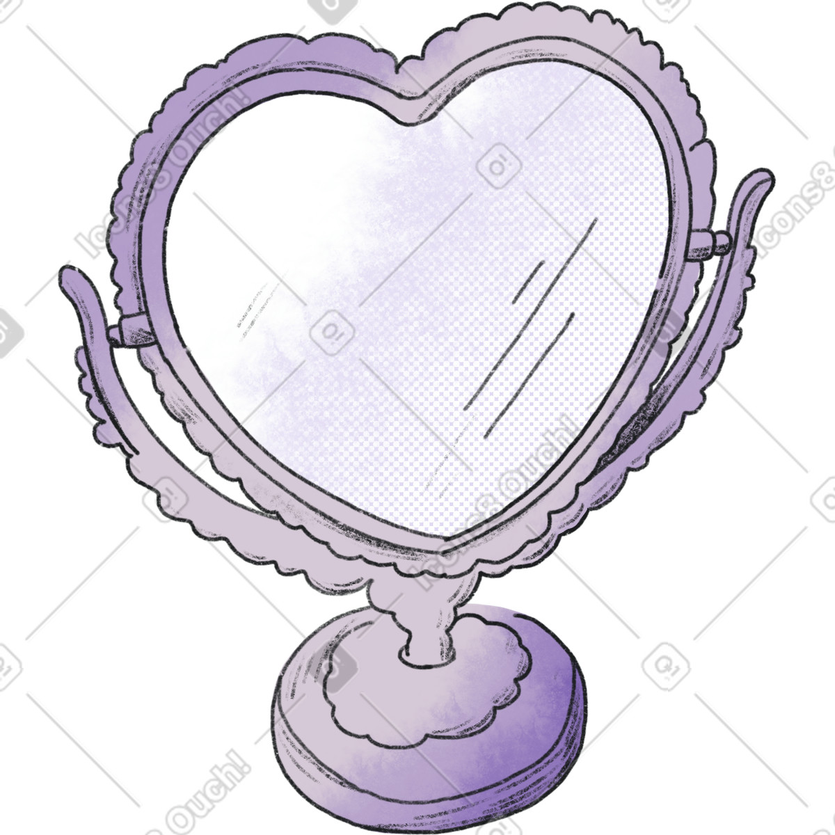 Illustration Heart-shaped mirror dans le style Moments à télécharger aux formats PNG, SVG