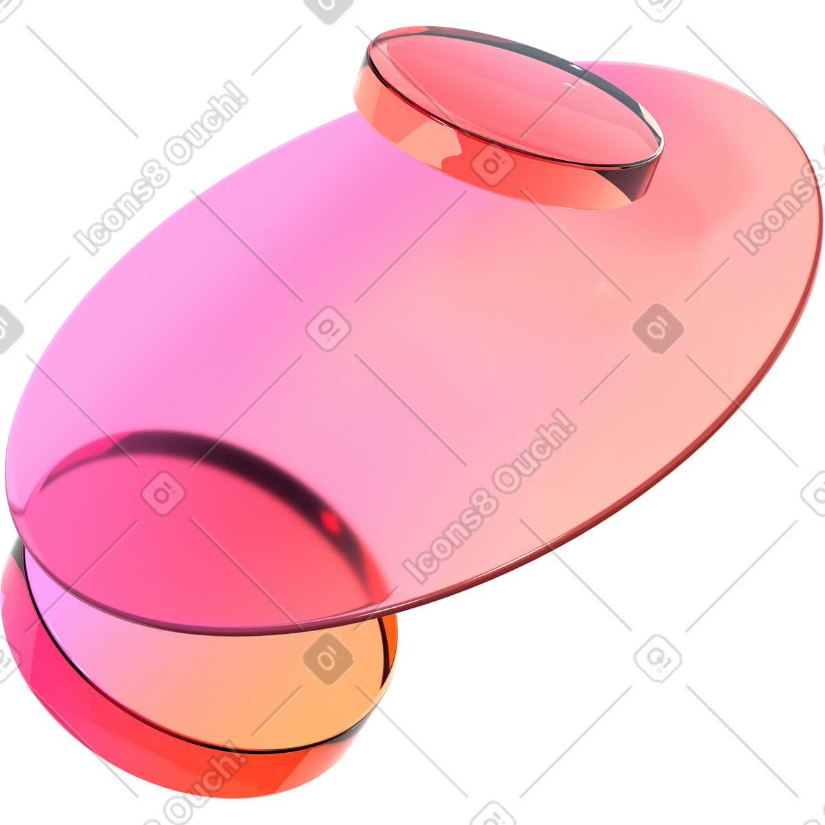 Ilustração de Composição lentes vidro flutuantes e disco gradiente em no estilo 3D Glassy para baixar em PNG, SVG