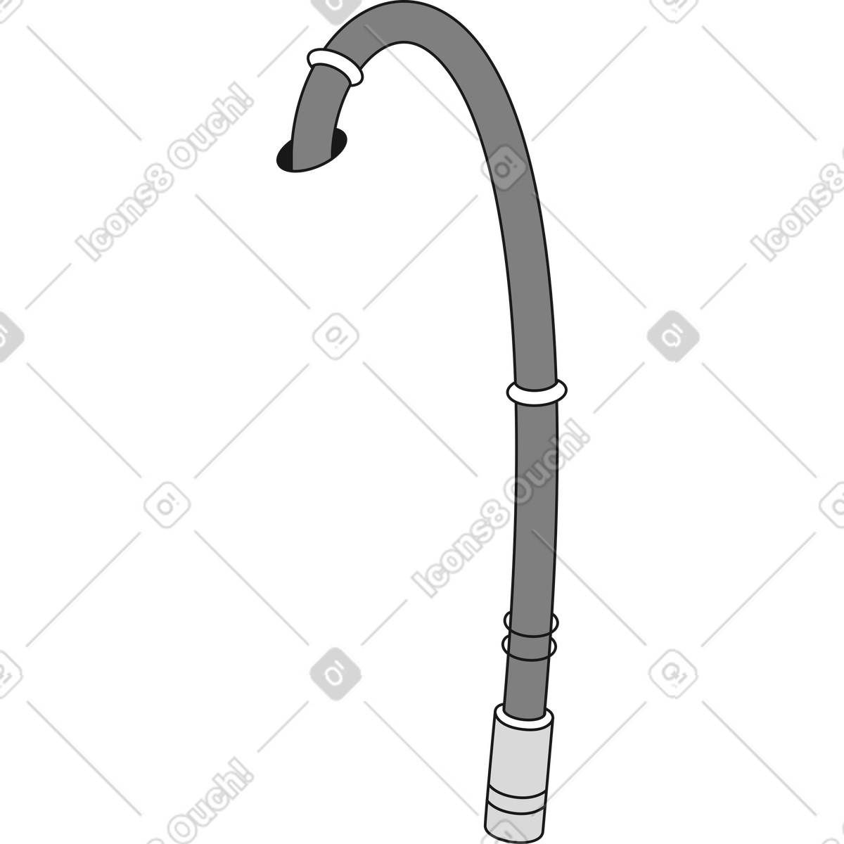 Ilustração de Cable flexible conduit tube with connector and protective rings detail em no estilo Futuristic para baixar em PNG, SVG