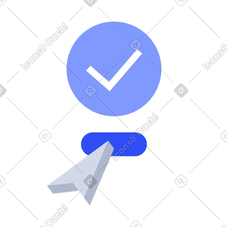 Illustration Cursor clicking confirm button, online form submission and ...