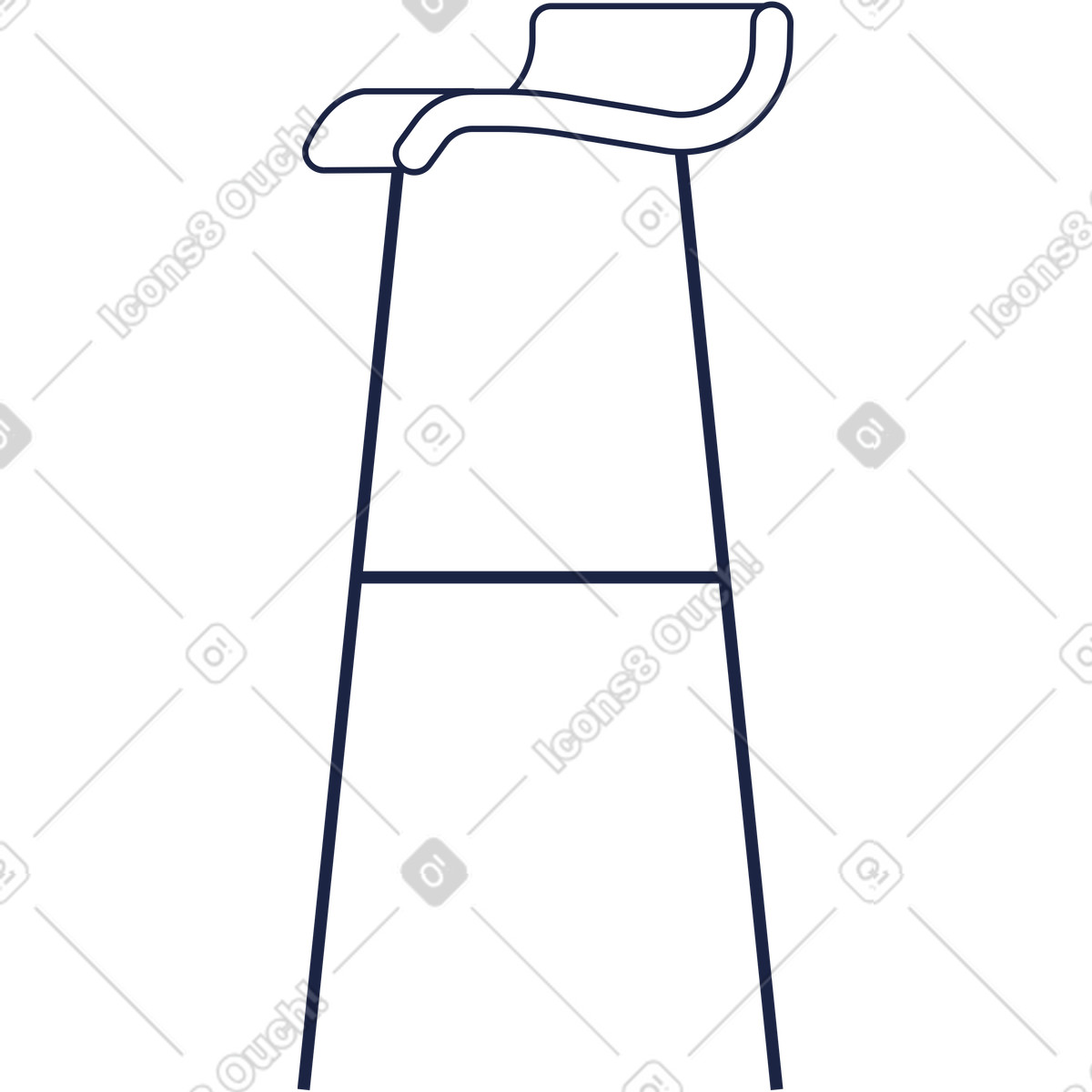 Ilustración Silla de bar en estilo Urban Line a descargar en PNG y SVG