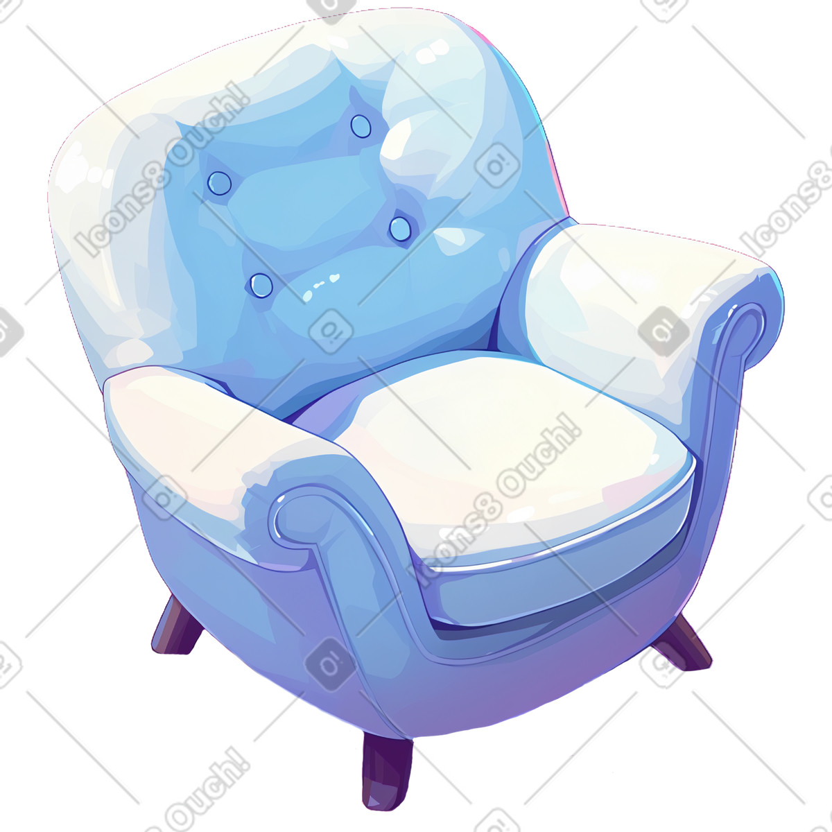 Glazy スタイルの 白い椅子 のイラストをPNG、SVG形式でダウンロード