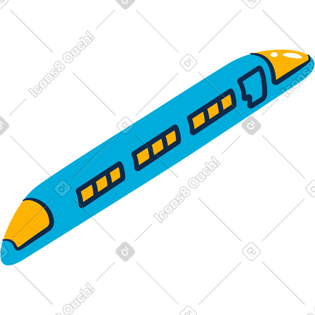 Train illustration in Flame style download in PNG, SVG