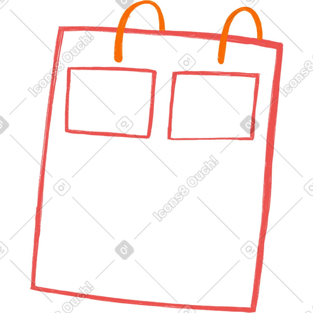Red desk calendar illustrazione in stile Biro scarica in PNG, SVG