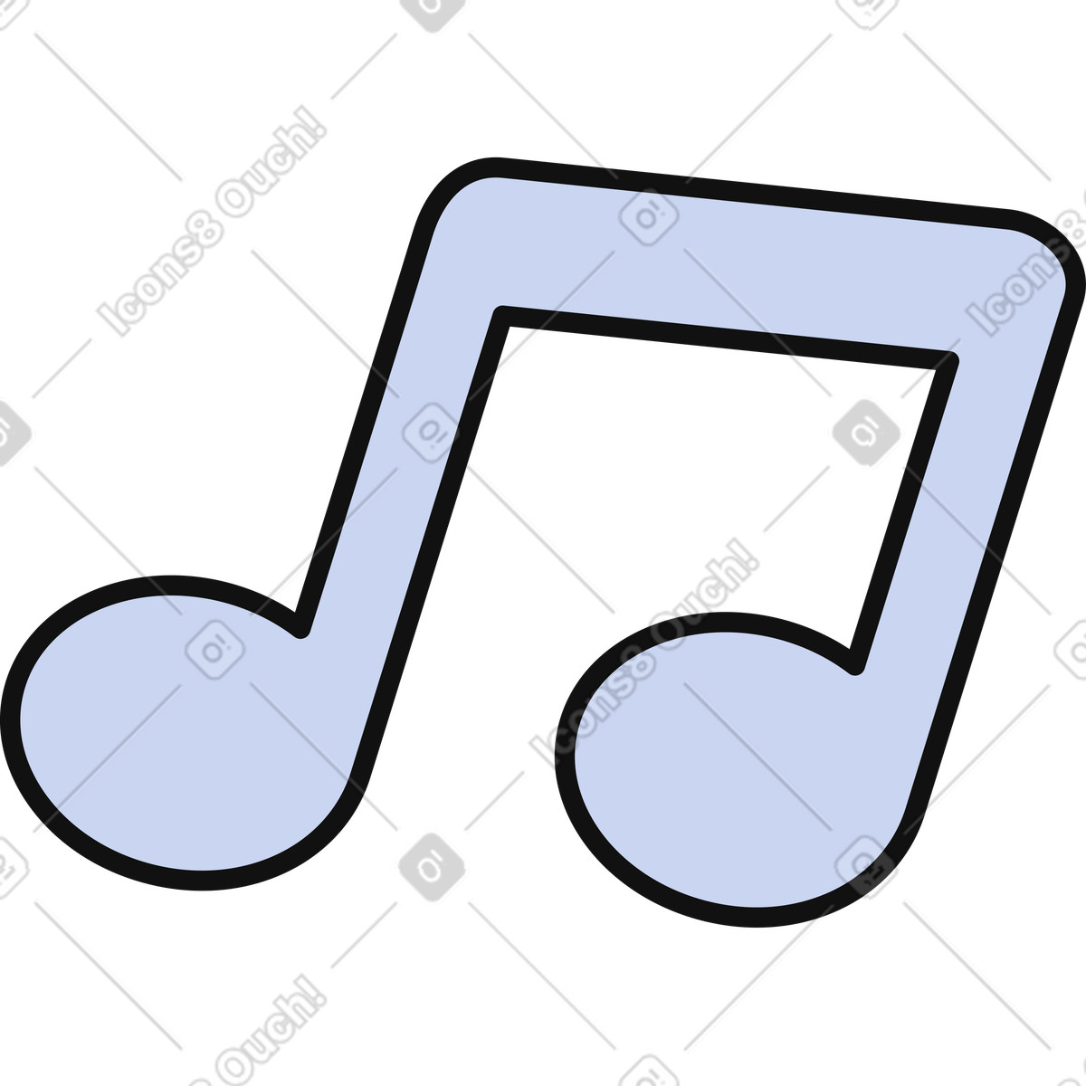 Ilustración Nota musical en estilo Bloom a descargar en PNG y SVG