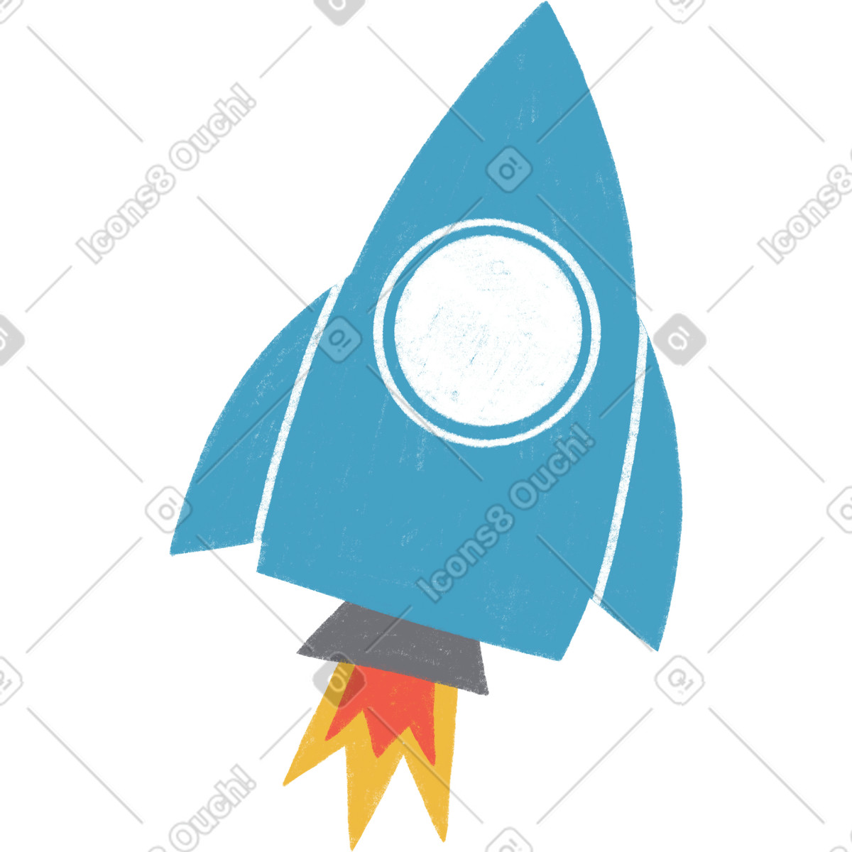 下载 Tutti 风格的 Blue rocket 插画，支持 PNG、SVG 格式
