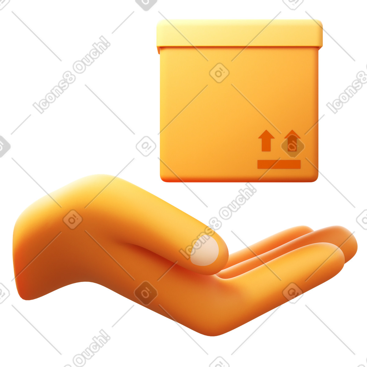 Ilustración Mano con paquete en estilo 3D Fluency a descargar en PNG y SVG