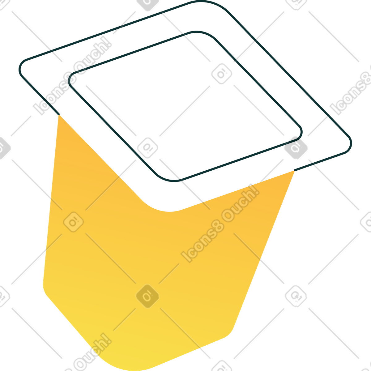 Vasetto di yogurt illustrazione in stile Florid scarica in PNG, SVG