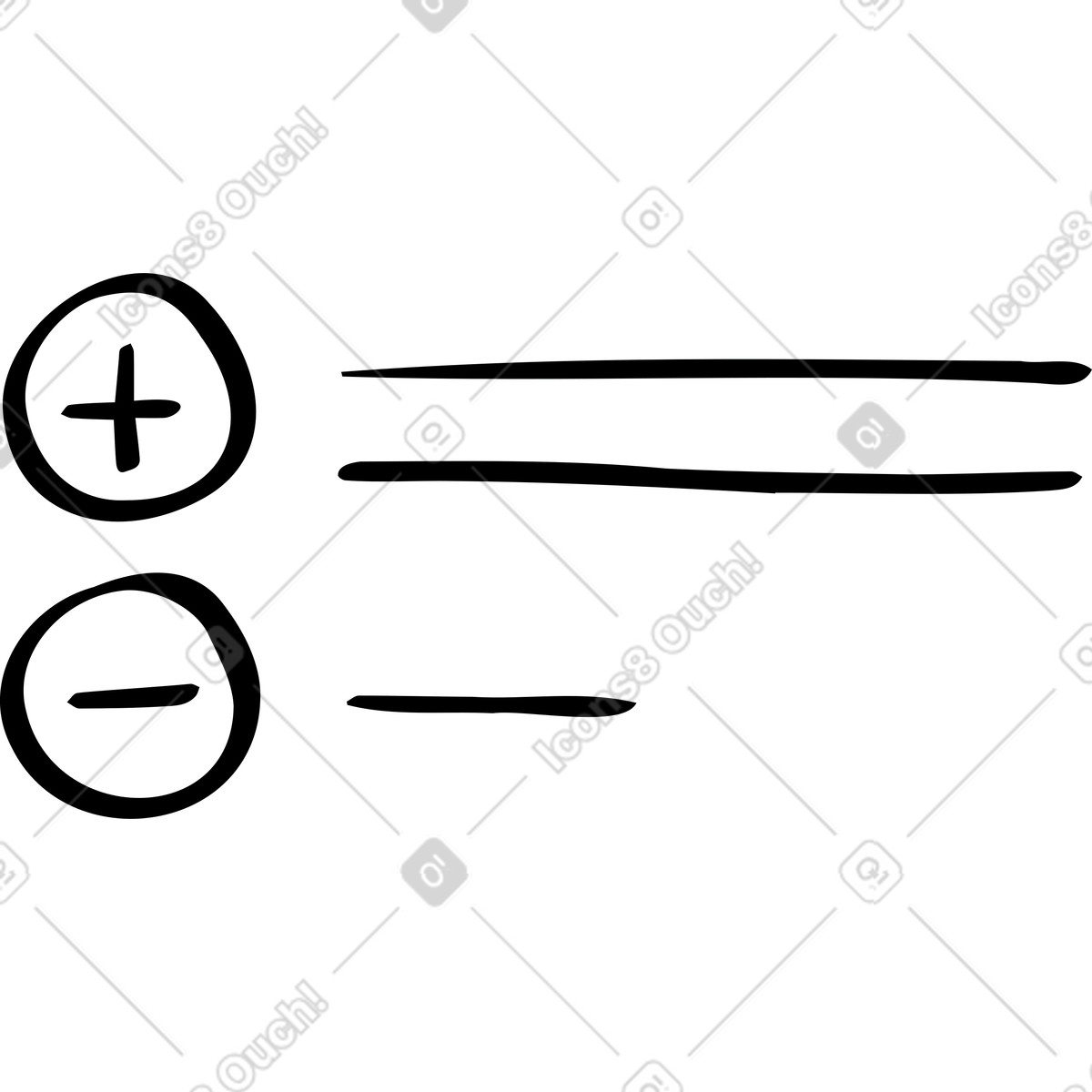 Elenco dei pro e contro illustrazione in stile Journal scarica in PNG, SVG