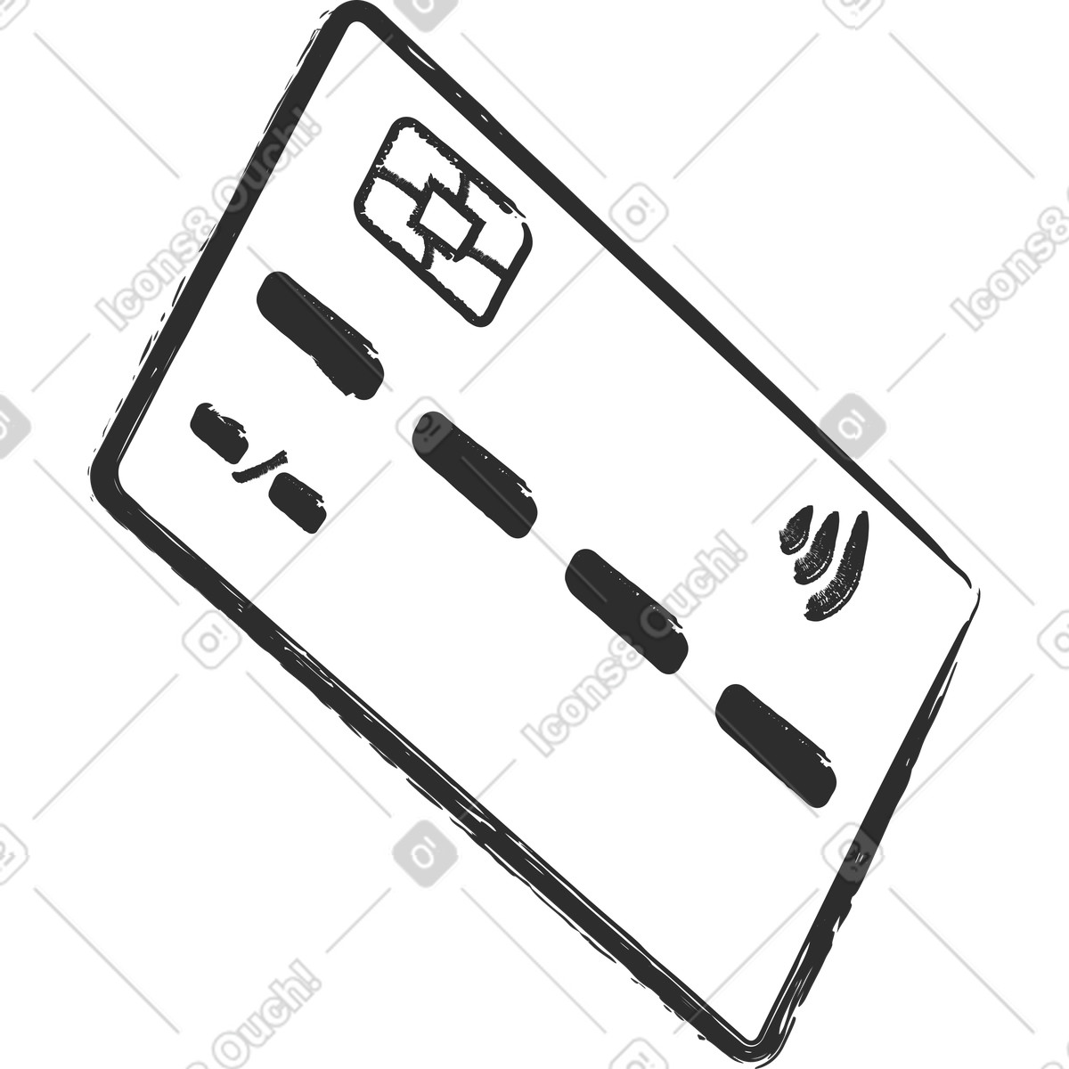 Bank card illustration in Graphite style download in PNG, SVG