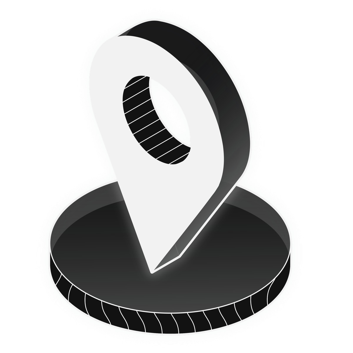 Inverse スタイルの Geolocation Tracking, Map Marker, Navigation System のイラストをPNG、SVG形式でダウンロード