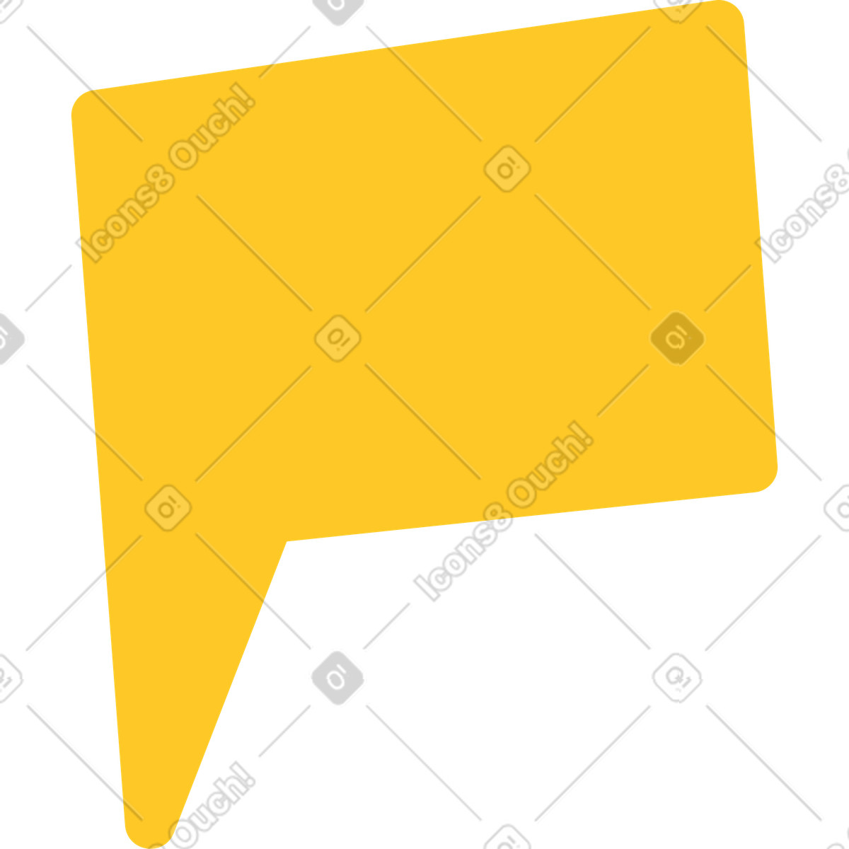 Speech bubble yellow illustration in Rocky style download in PNG, SVG