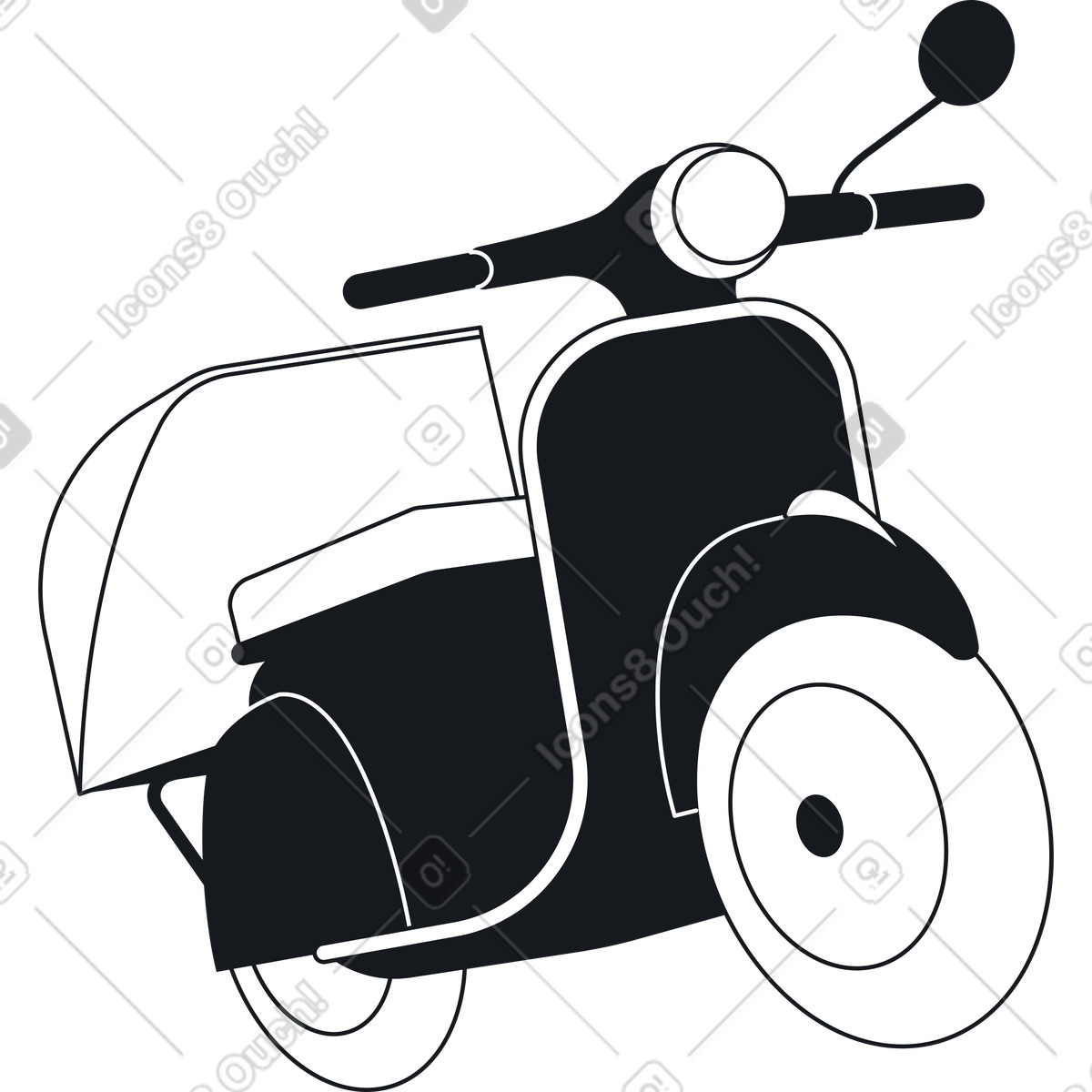Black scooter for delivery illustration in Breeze style download in PNG, SVG