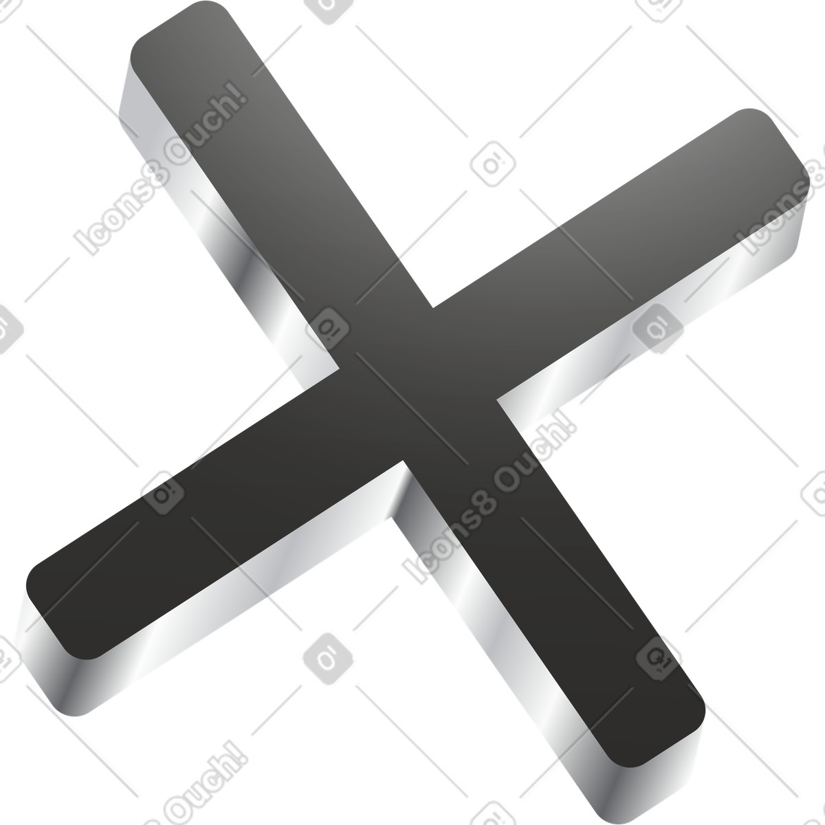 Cross illustration in Token style download in PNG, SVG