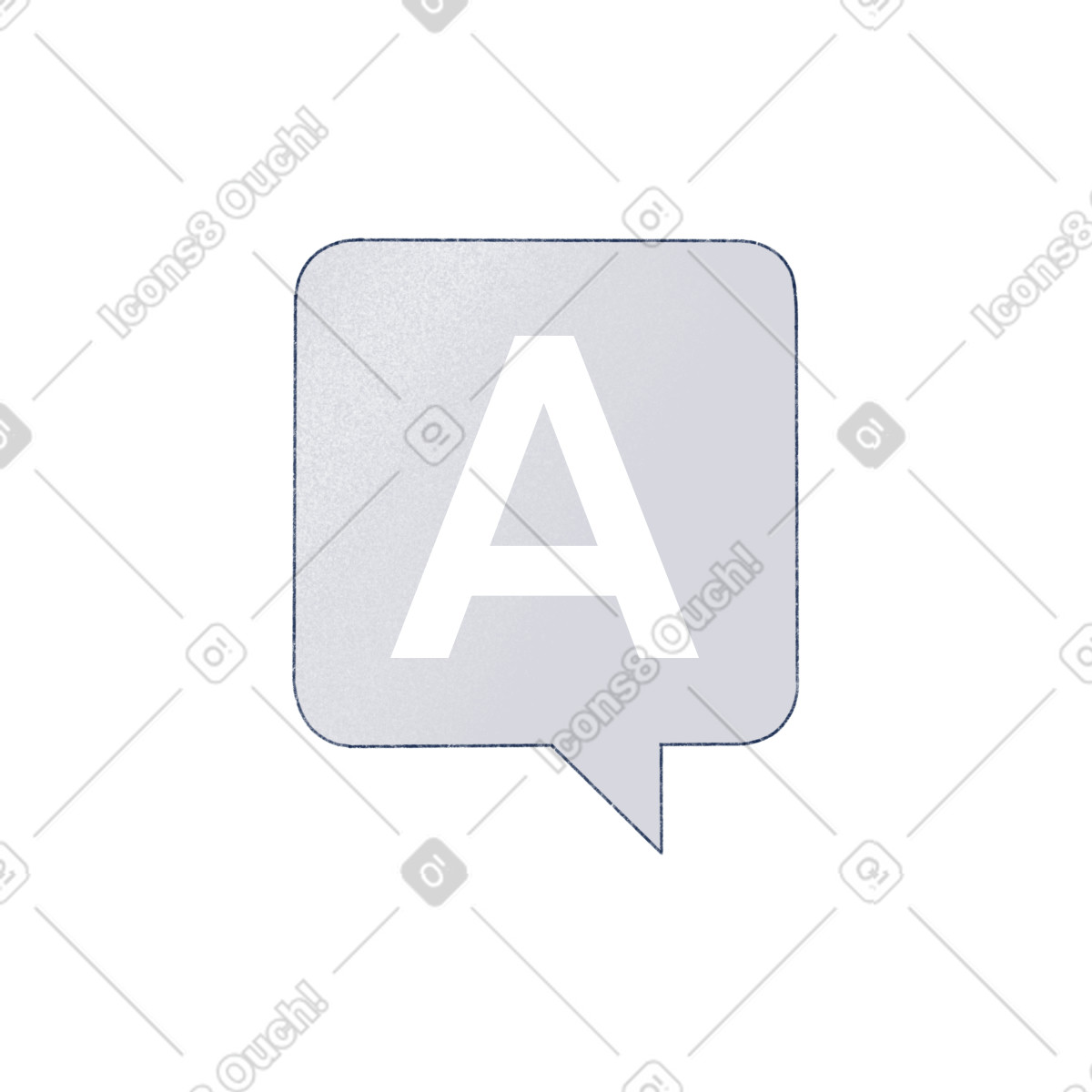 Ilustração de Speech bubble with letter a em no estilo Haze para baixar em PNG, SVG