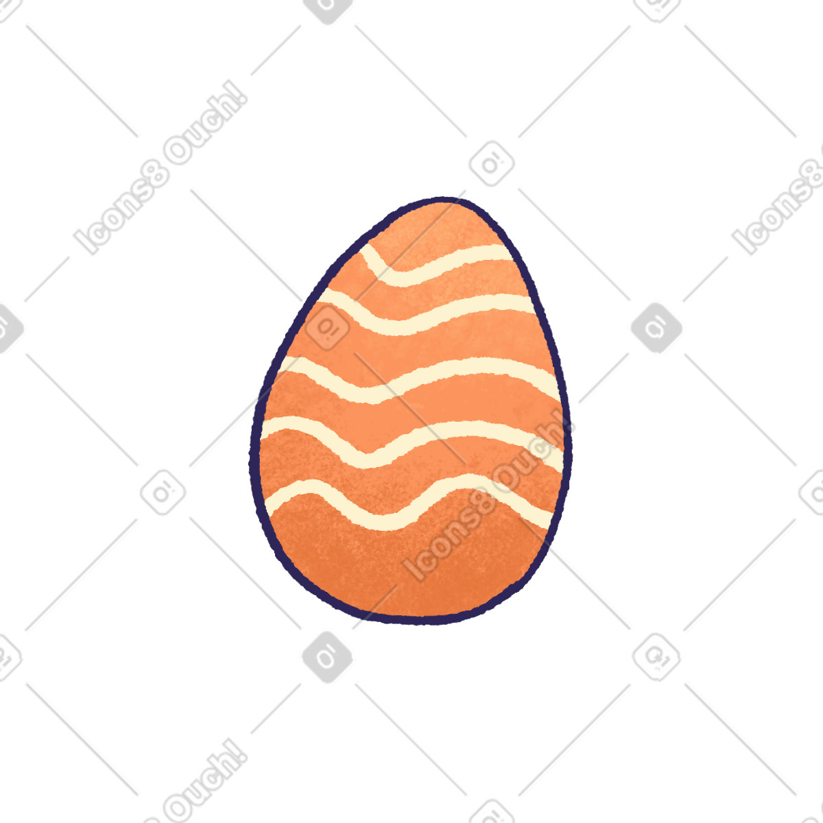Orange easter egg-Illustration im Hue-Stil als Download in PNG, SVG