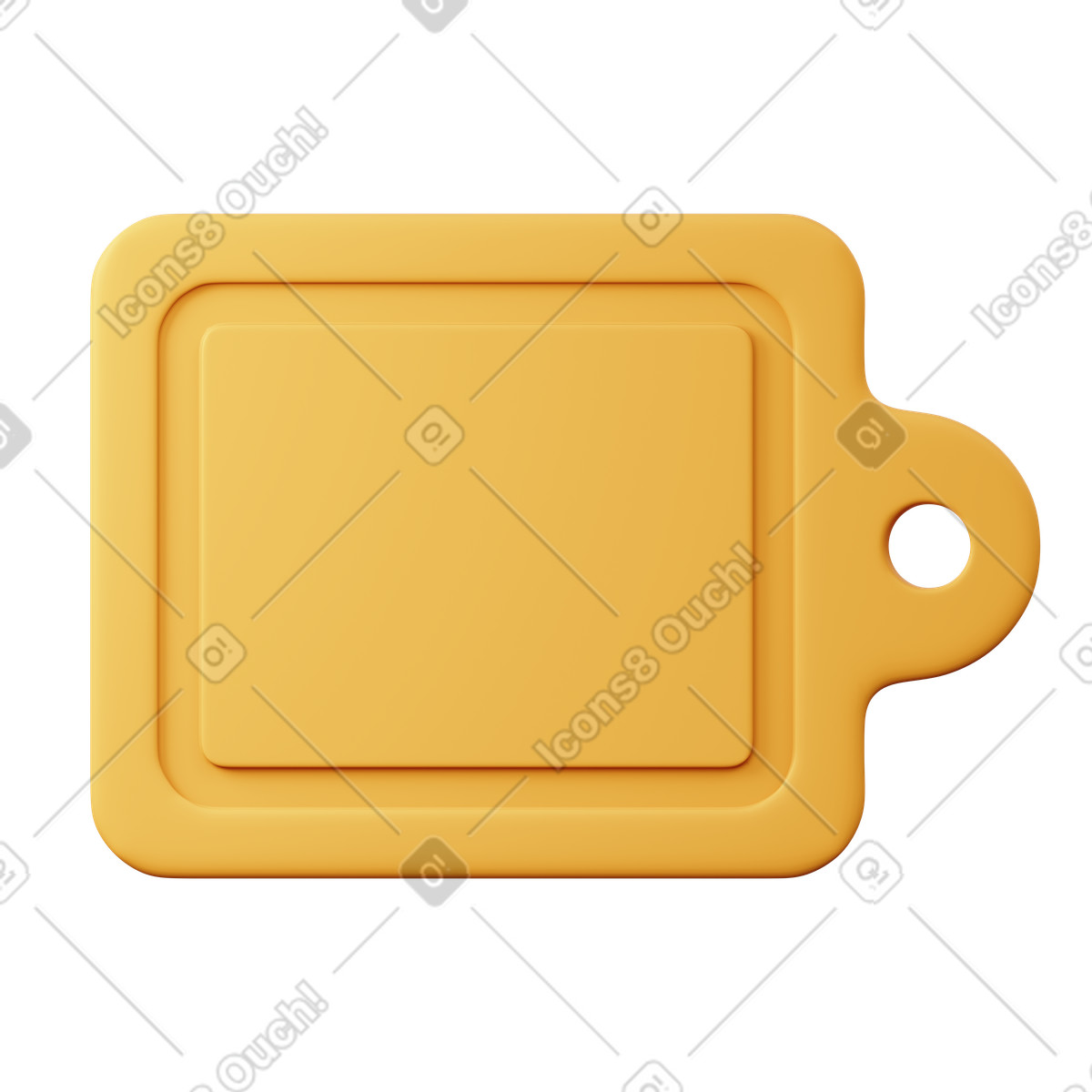 Cutting board illustration in 3D Sugary style download in PNG, SVG