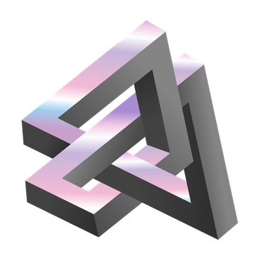 An impossible geometric shape with gradient colors - Experimental style illustration
