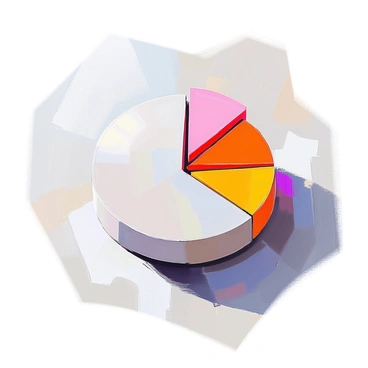 A pie chart featuring a circular design divided into eight equal segments. One segment is highlighted in a contrasting color to differentiate it from the other seven segments, which are in a uniform color. The segments are clearly defined, with a black outline separating each part. The pie chart is set against a simple white background, allowing the contrasting color to stand out prominently. The overall arrangement is clear and easy to read.