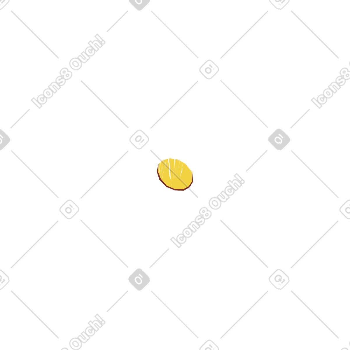 Currency token with brown outline detail illustration in Sleepy style download in PNG, SVG
