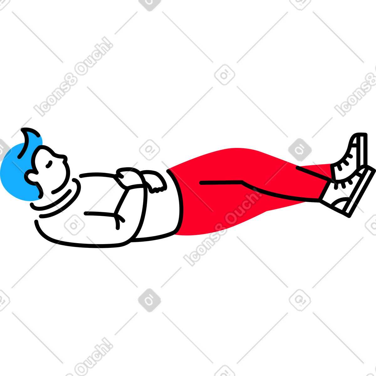 Sleeping man illustration in Transistor style download in PNG, SVG