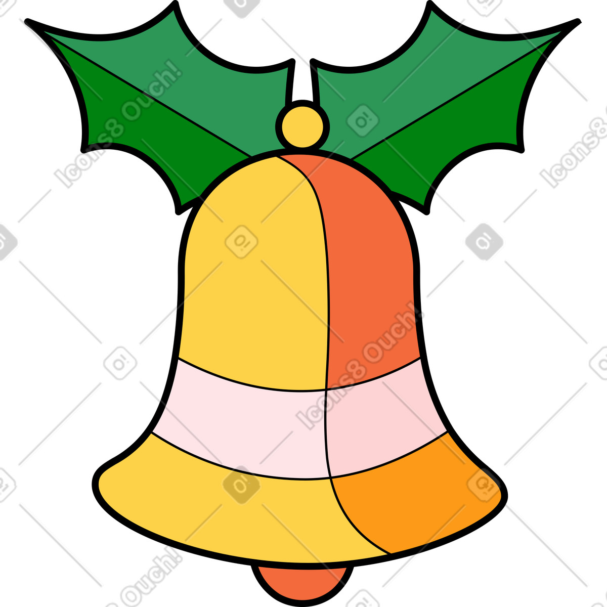 Jingle bell illustration in Surr style download in PNG, SVG