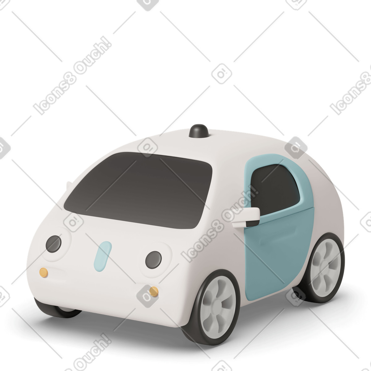 Unmanned car illustration in 3D Casual life style download in PNG, SVG
