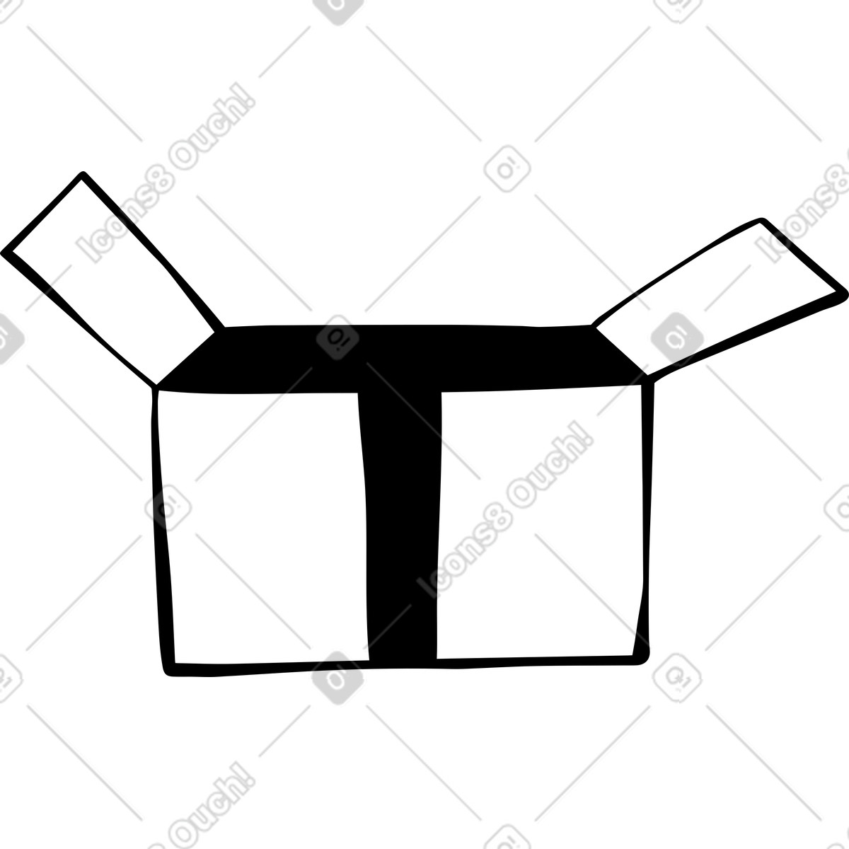 Ilustración Caja de regalo abierta en estilo Journal a descargar en PNG y SVG