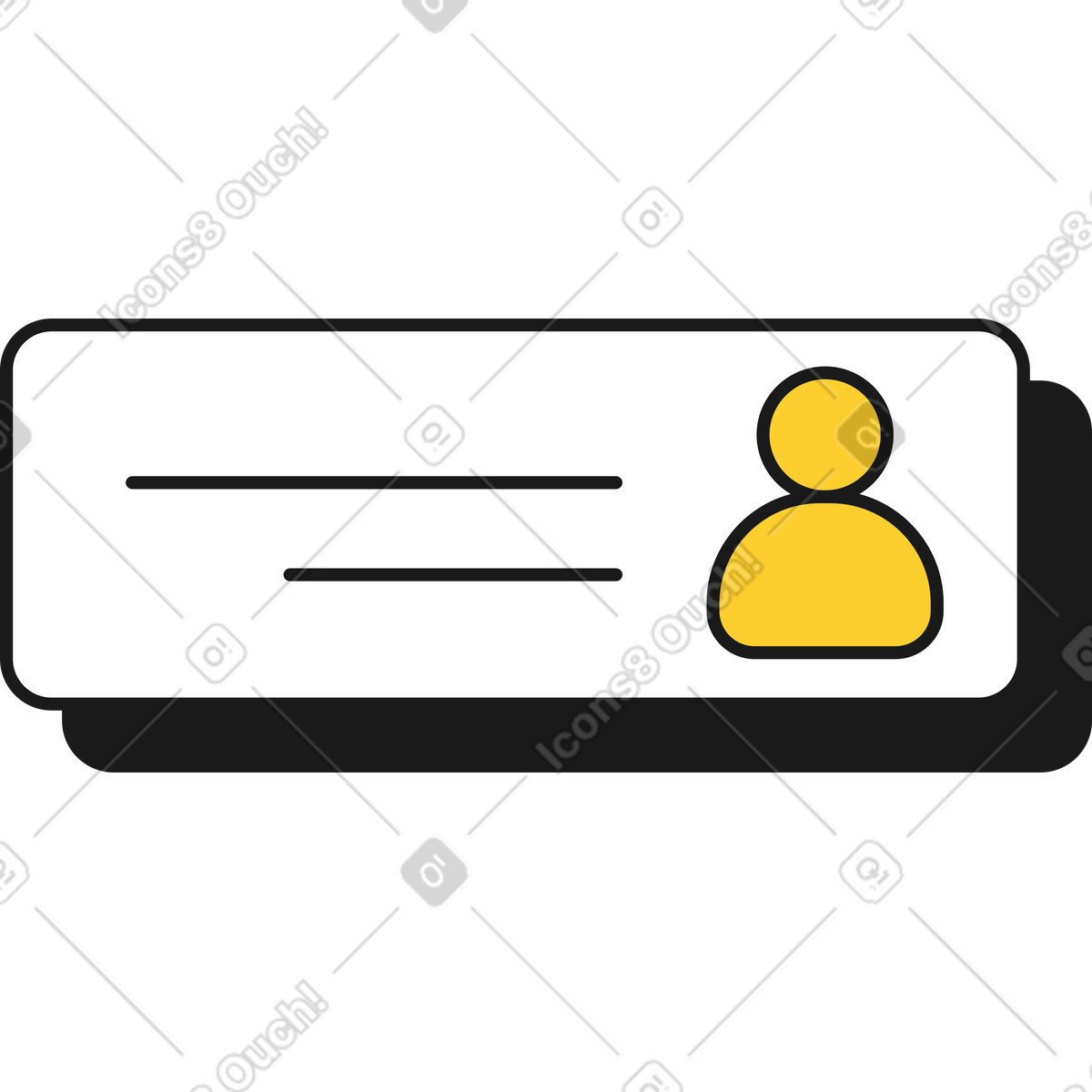 Message with avatar illustration in Taxi style download in PNG, SVG