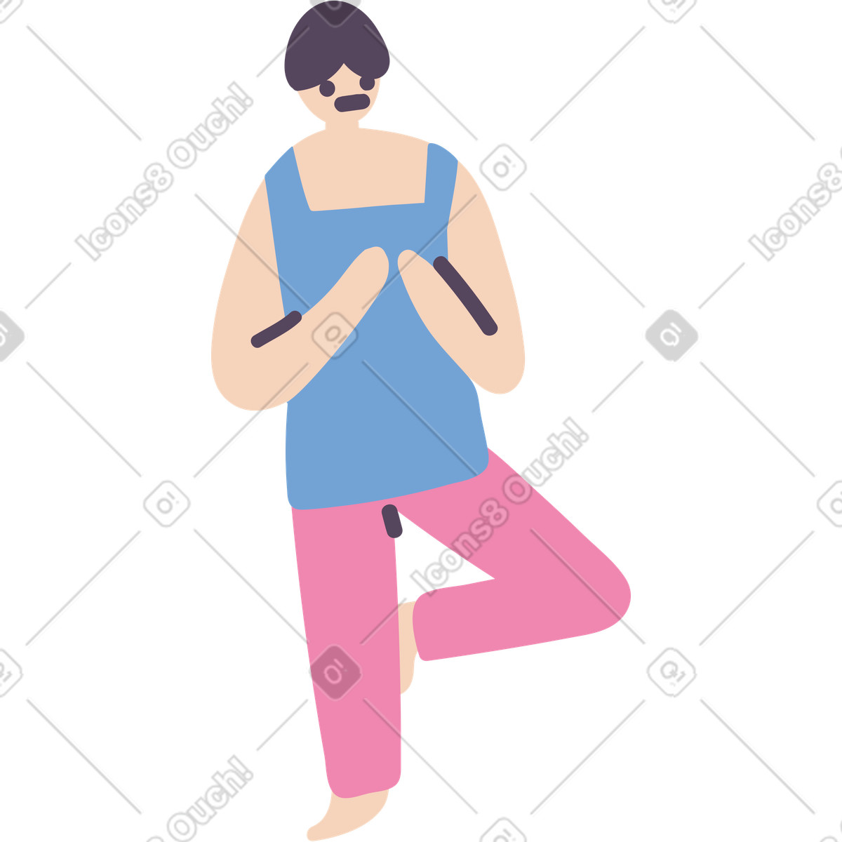 下载 Pluto 风格的 Man standing on one leg 插画，支持 PNG、SVG 格式