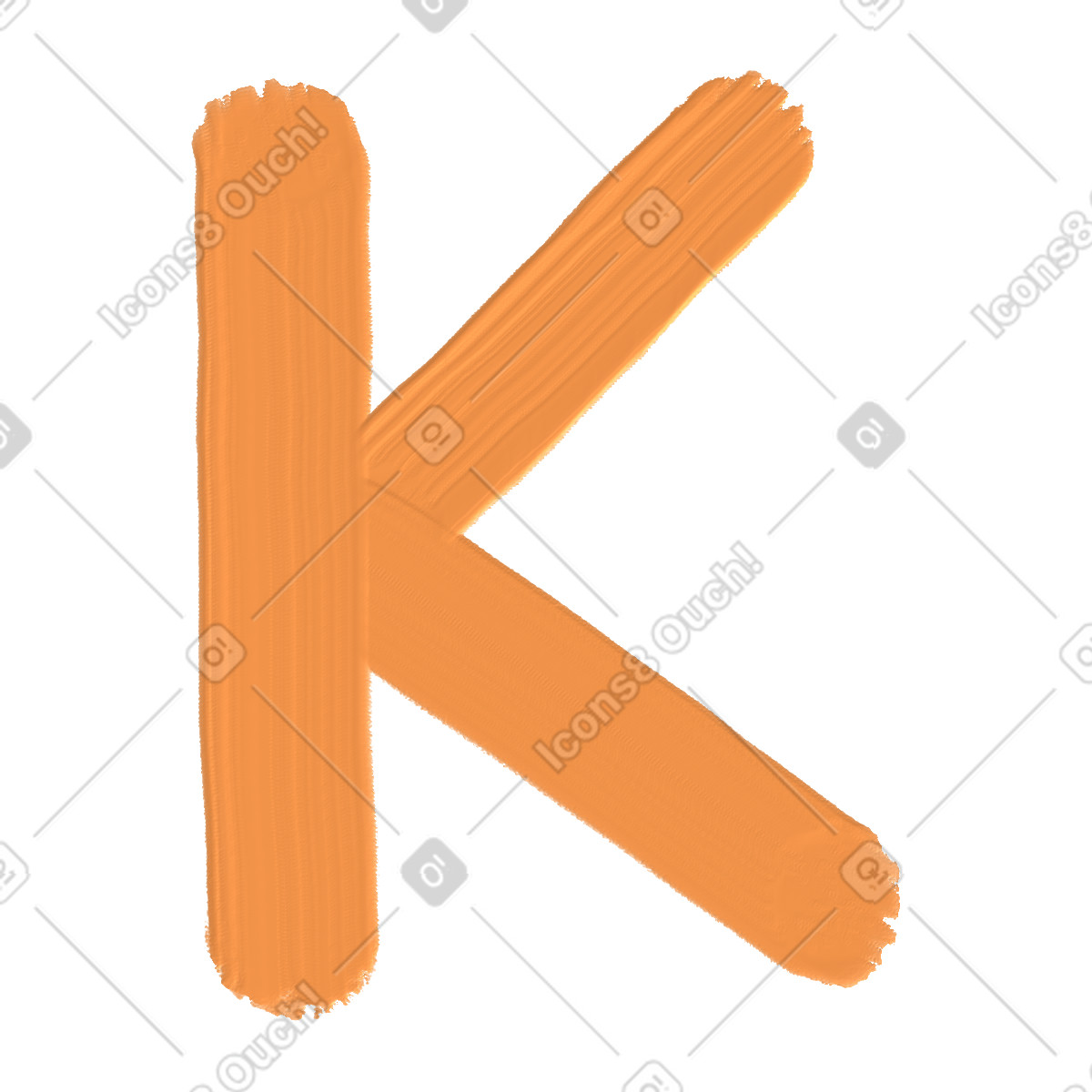 Orange letter k illustrazione in stile Scrapbooking scarica in PNG, SVG