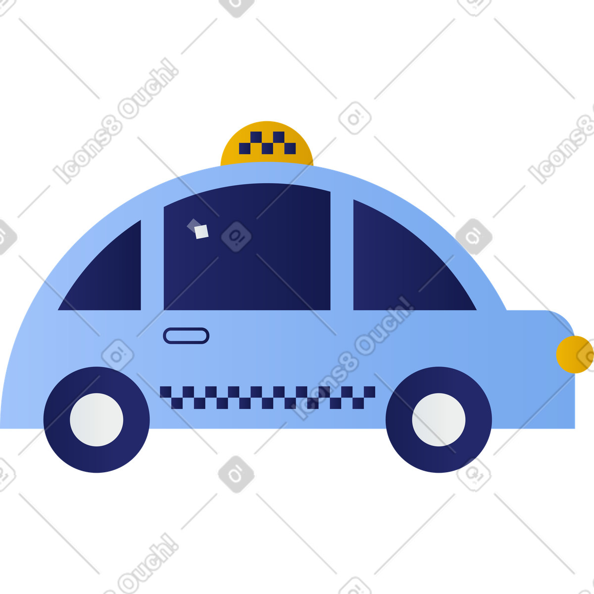 Clip スタイルの タクシー車 のイラストをPNG、SVG形式でダウンロード