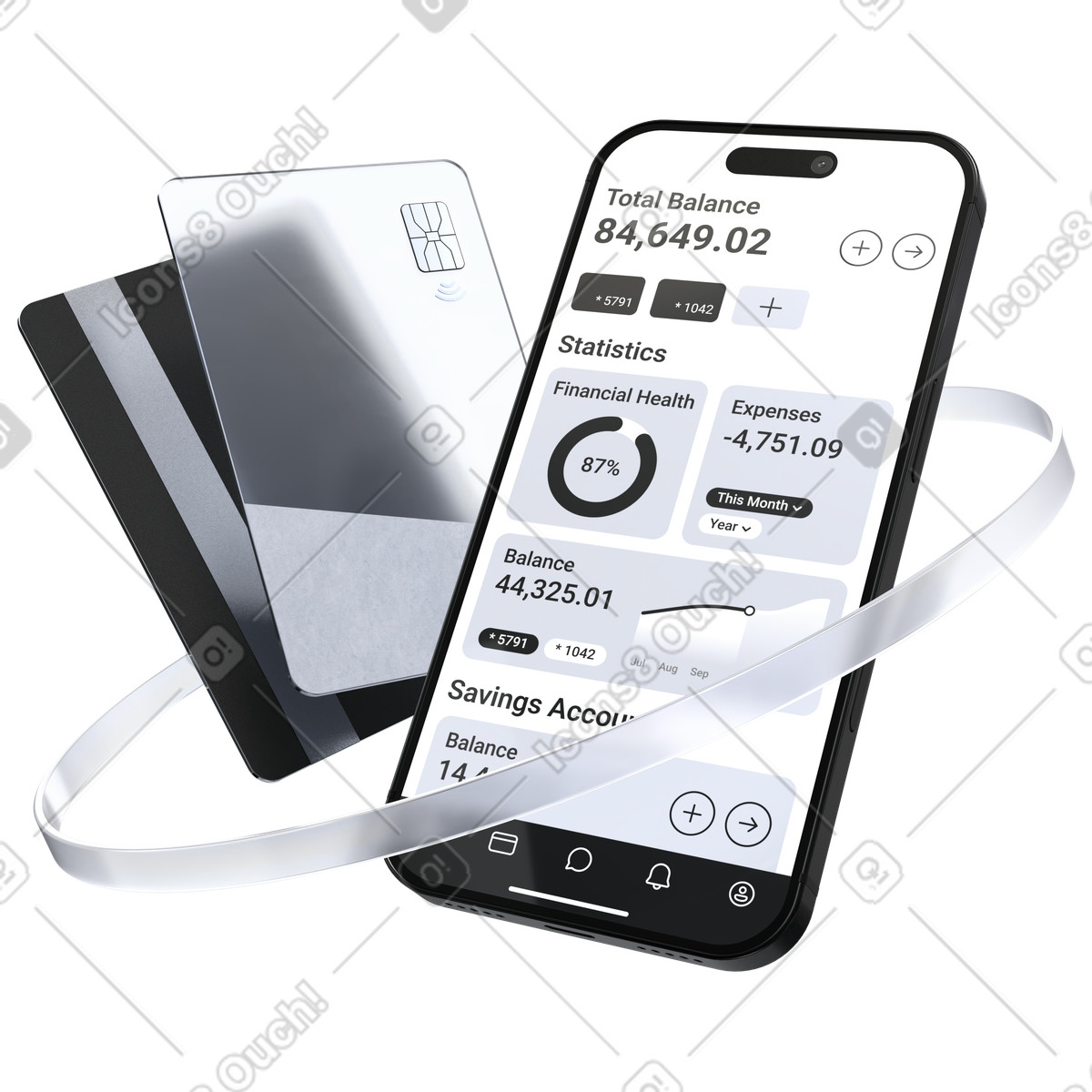 Financial assistant, Smart budgeting, Expense tracking illustration in PNG, SVG