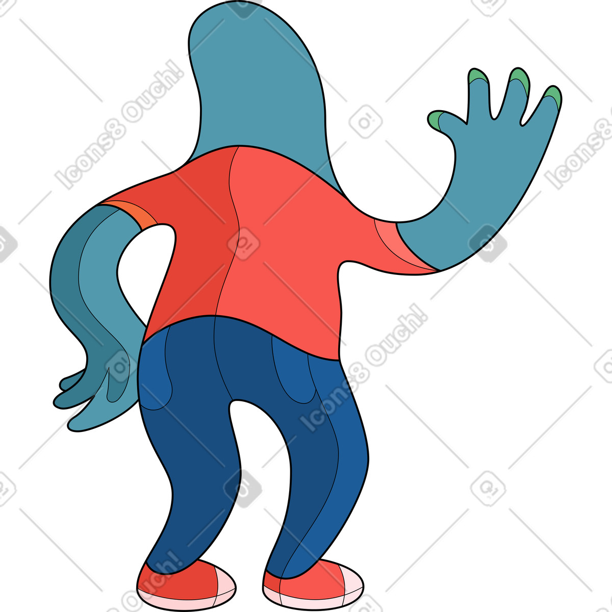 Иллюстрация Человек, крепкий, привет в PNG и SVG
