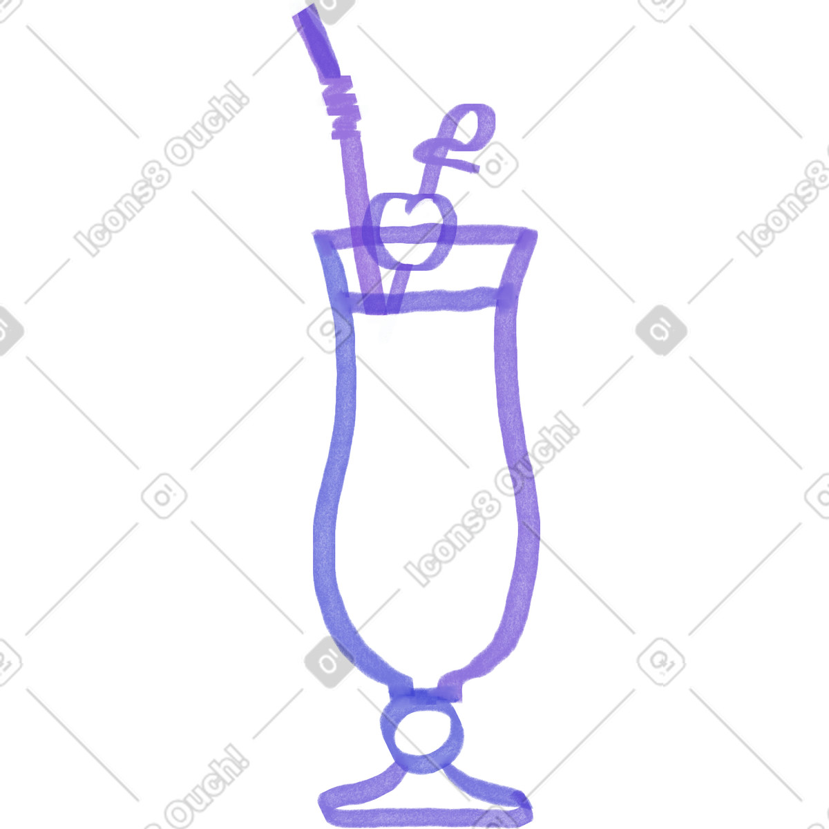 Marker 스타일의 Cocktail 일러스트레이션 PNG, SVG 다운로드
