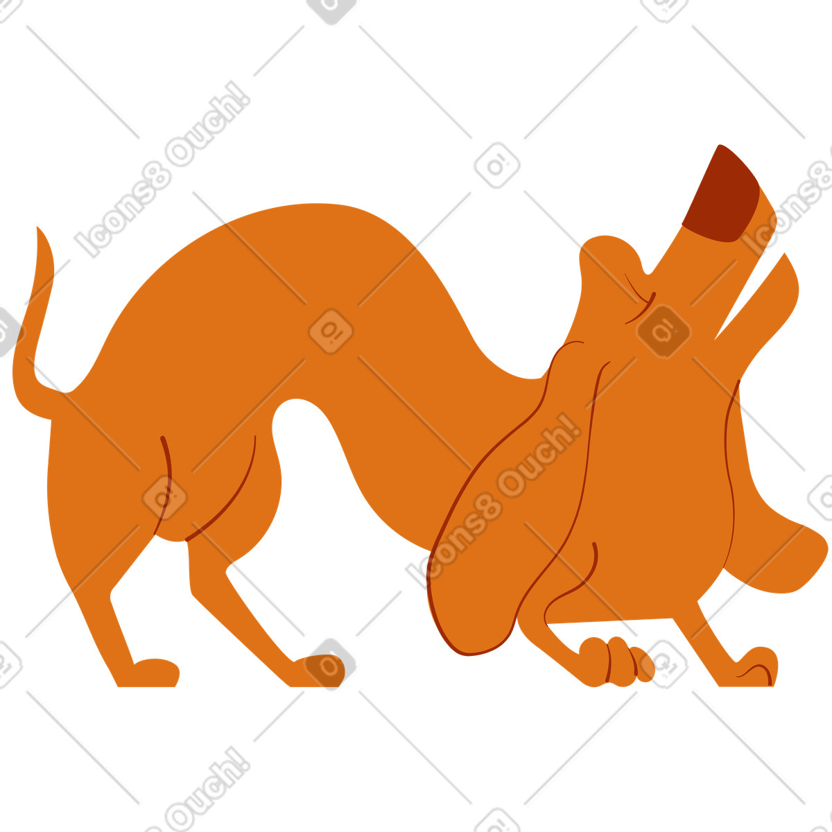 Ilustração de Bassê em no estilo Woof para baixar em PNG, SVG