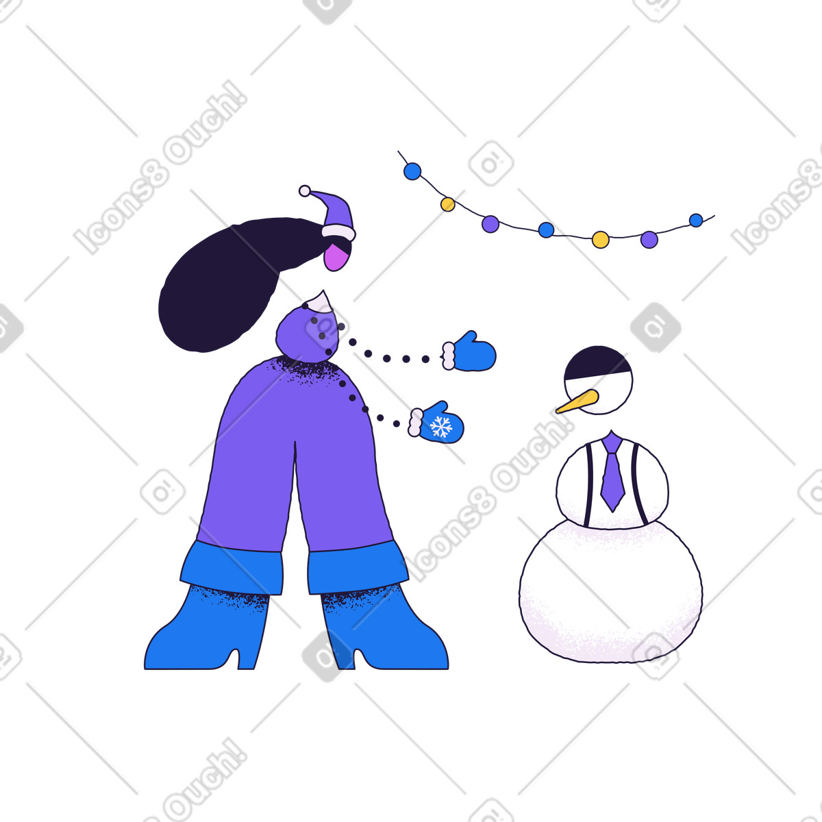 Conifer スタイルの 雪だるまを作ろう のイラストをPNG、SVG形式でダウンロード